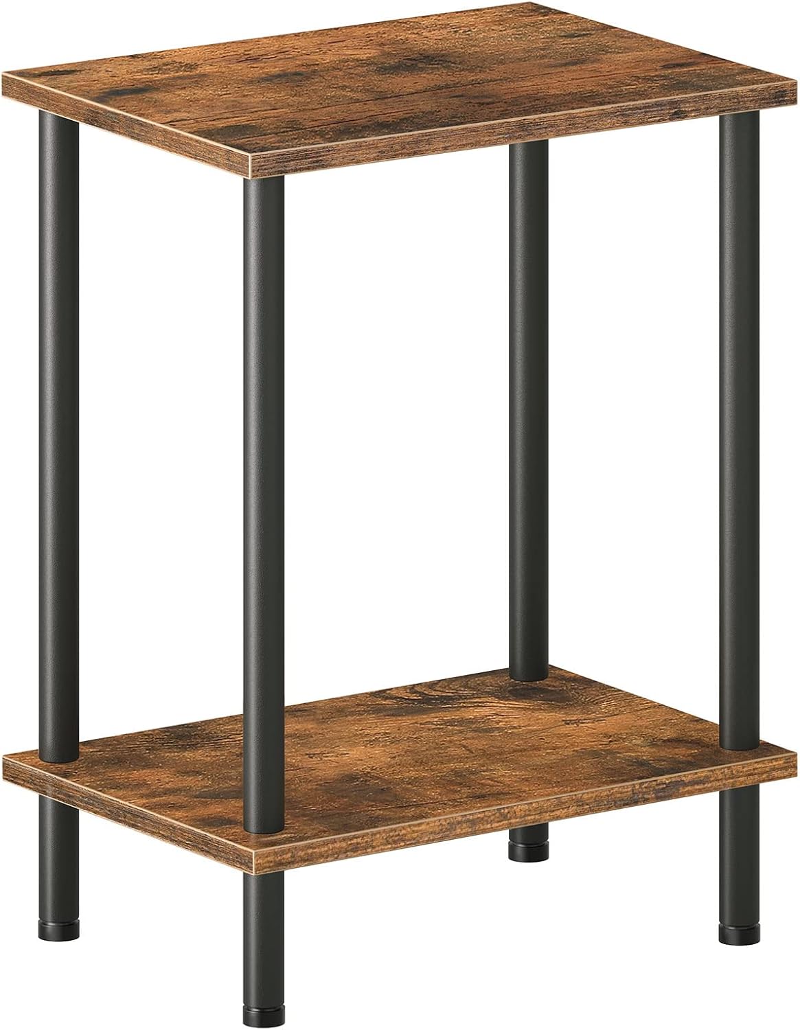 Side table with storage shelves
